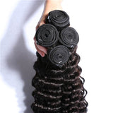 Wavymy Virgin Human Hair Weave Deep Wave 3 Bundles With 13x4 Lace Frontal