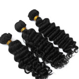 Wavymy Deep Wave Virgin Human Hair Weave 3 Bundles With 5x5 Lace Closure
