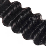 Wavymy Deep Wave Human Hair Weave 4 Bundles with 5x5 Lace Closure