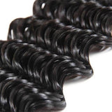 Wavymy Deep Wave Human Hair Weave 4 Bundles with 4x4 Lace Closure