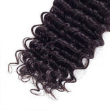 Wavymy Deep Wave Human Hair Weave 4 Bundles with 4x4 Lace Closure