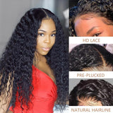 Wavymy Natural Hairline Deep Wave 5x5 HD Lace Closure Wig Human Hair Wigs