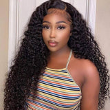 Wavymy Deep Wave Human Hair Weave 3 Bundles With 13x6 Lace Frontal