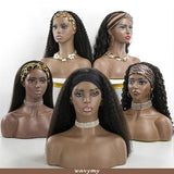 Wavymy Straight Headband Wig Virgin Human Hair Straight Scarf Wigs Real Hairline No Glue Wigs