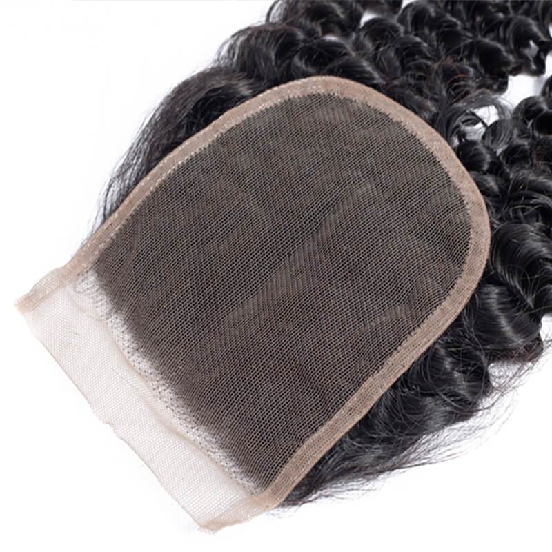 Wavymy Kinky Curly 3 Bundles With 5x5 Lace Closure Human Hair