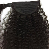 Wavymy Long Kinky Curly Ponytail Human Hair Extensions Wrap Around Ponytail Drawstring Human Hair Ponytails For Black Women