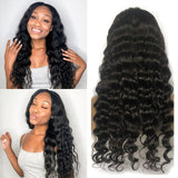 Wavymy Loose Deep Human Hair 13x6 HD Lace Front Swiss Lace Wig Pre Plucked Hairline