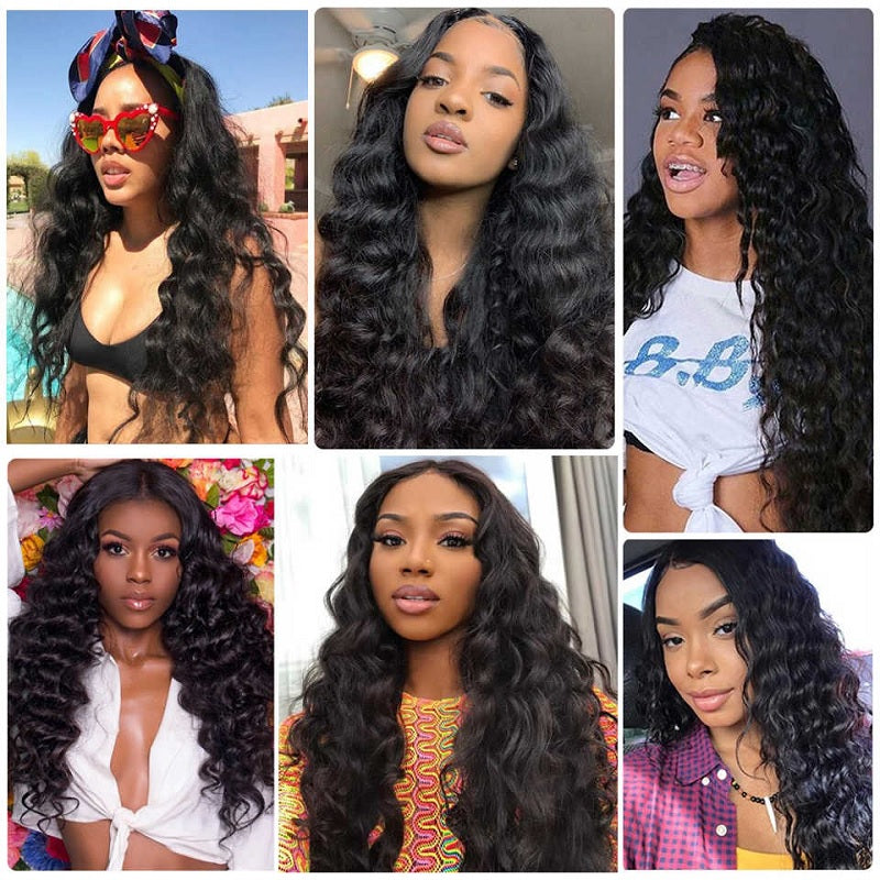 Wavymy Loose Deep Human Hair 13x6 HD Lace Front Swiss Lace Wig Pre Plucked Hairline