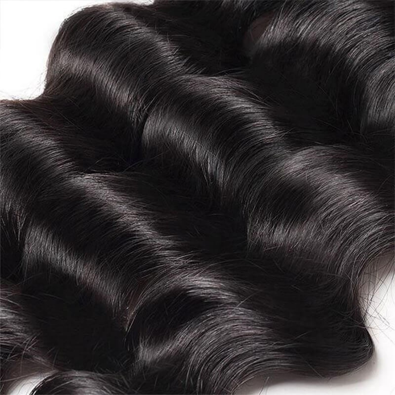 Wavymy Virgin Human Hair Loose Deep Wave 4 Bundles With 13x6 Lace Frontal Virgin Human Hair