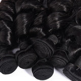 Wavymy Virgin Human Hair Loose Wave 3 Bundles With 13x4 Lace Frontal