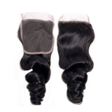 Wavymy 5x5 Lace Closure Virgin Human Hair Loose Wave With 3 Bundles