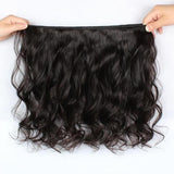 Wavymy Loose Wave Human Hair Weave 4 Bundles With 13x4 Lace Frontal Natural Black Hair