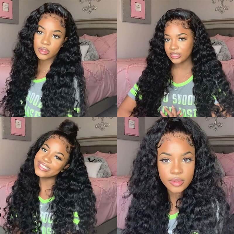 Wavymy Loose Deep Wave 13x4 HD Lace Front Wigs 100% Virgin Human Hair Lace Wig