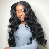 Wavymy Loose Wave 4x4 Lace Closure Wigs Hand Tied Hair Line Human Hair Wigs