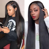Wavymy Straight Virgin Human Hair Weave 4 Bundles with 4x4 Lace Closure