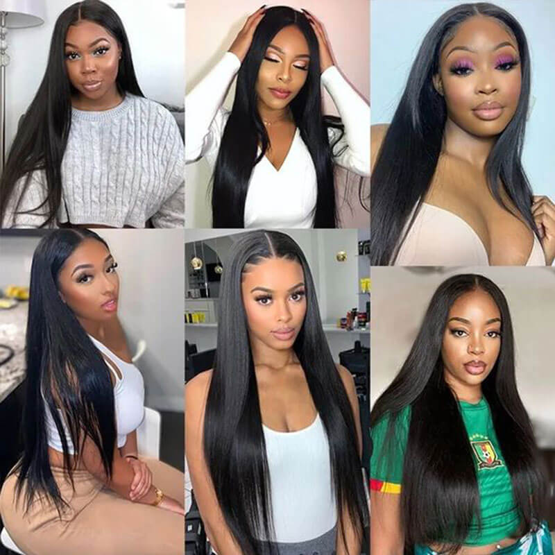 Wavymy Silky Straight Wig 5x5 Transparent Lace Closure Human Hair Wigs