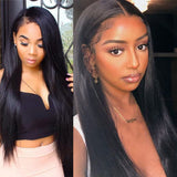 Wavymy Straight 4 Bundles With 13x6 Lace Frontal Virgin Human Hair Natural Black