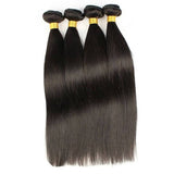 Wavymy Straight Human Hair Weave 4 Bundles with 5x5 Lace Closure