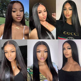 Wavymy 13x6 Straight Hair HD Lace Front Wigs Pre Plucked Hairline Lace Frontal Human Hair Wigs Sale