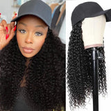Wavymy Kinky Curly Hat Wigs Baseball Cap Wigs With Hair Attached Human Hair Wigs