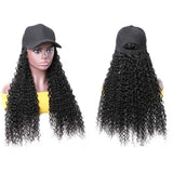 Wavymy Kinky Curly Hat Wigs Baseball Cap Wigs With Hair Attached Human Hair Wigs