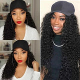Wavymy Kinky Curly Hat Wigs Baseball Cap Wigs With Hair Attached Human Hair Wigs