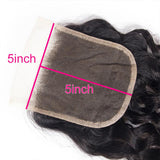 Wavymy Water Wave 5x5 Lace Closure With 3 Bundles Human Hair Weave