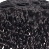 Wavymy Water Wave Natural Black Human Hair Weave 4 Bundles with 5x5 HD Lace Closure