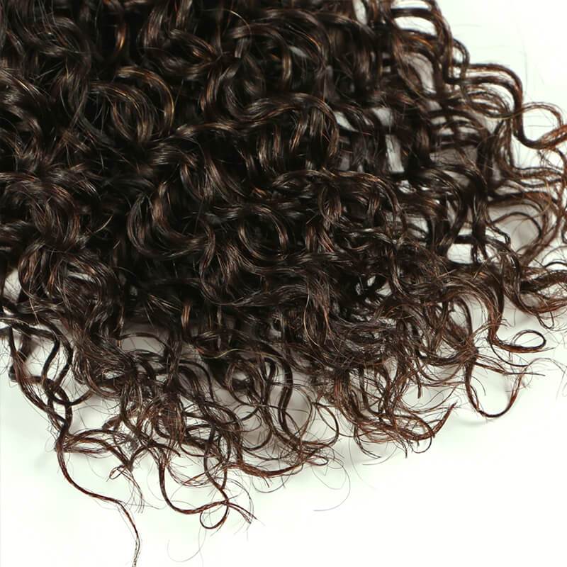 Wavymy Water Wave Natural Black Human Hair Weave 4 Bundles with 5x5 HD Lace Closure