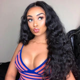 Wavymy Water Wave Natural Black Human Hair Weave 4 Bundles with 5x5 Lace Closure