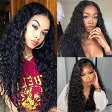 Wavymy Water Wave Human Hair Weave 4 Bundles With 13x4 Lace Frontal
