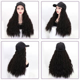 Wavymy Wavy Hat Wigs Baseball Cap Wigs With Natural Color Human Hair Attached