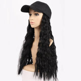 Wavymy Wavy Hat Wigs Baseball Cap Wigs With Natural Color Human Hair Attached
